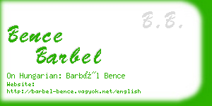 bence barbel business card